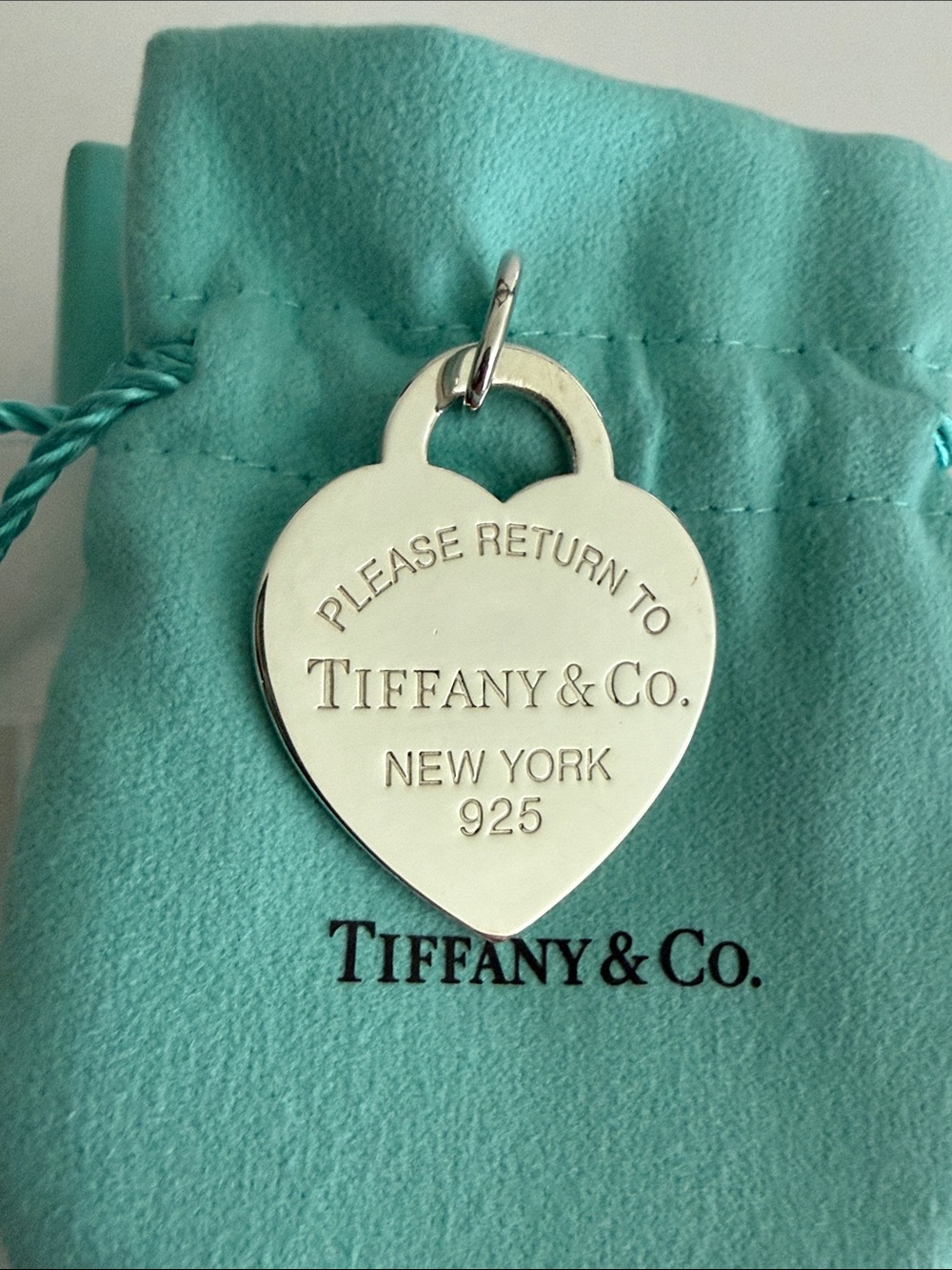JUMBO XL Tiffany & Co. Please Return To Tiffany New York Heart Tag Pendant RARE